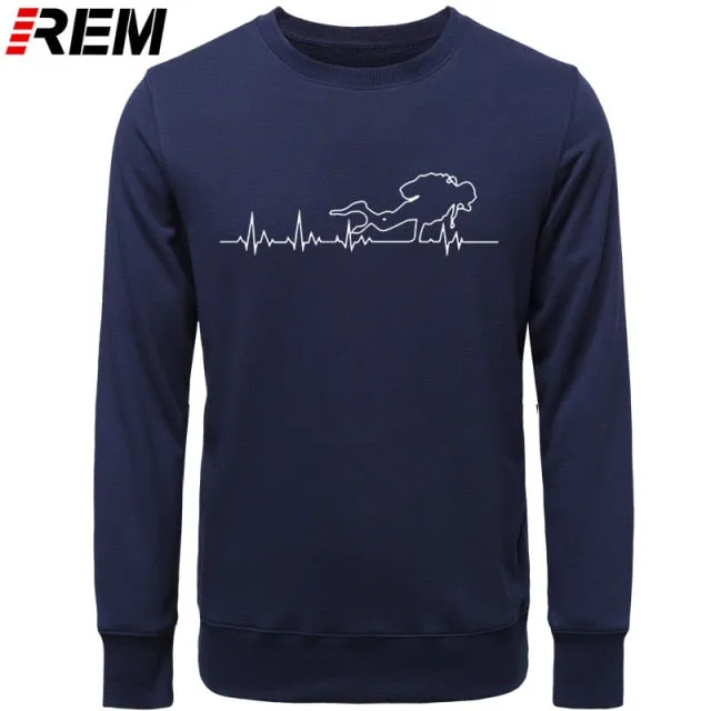 Scuba diving Sweatshirt for Men | Scuba Diver   Heart Beat