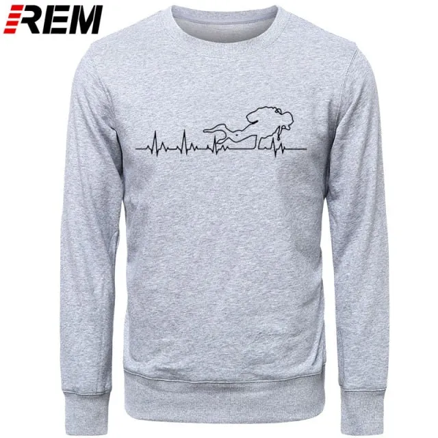 Scuba diving Sweatshirt for Men | Scuba Diver   Heart Beat