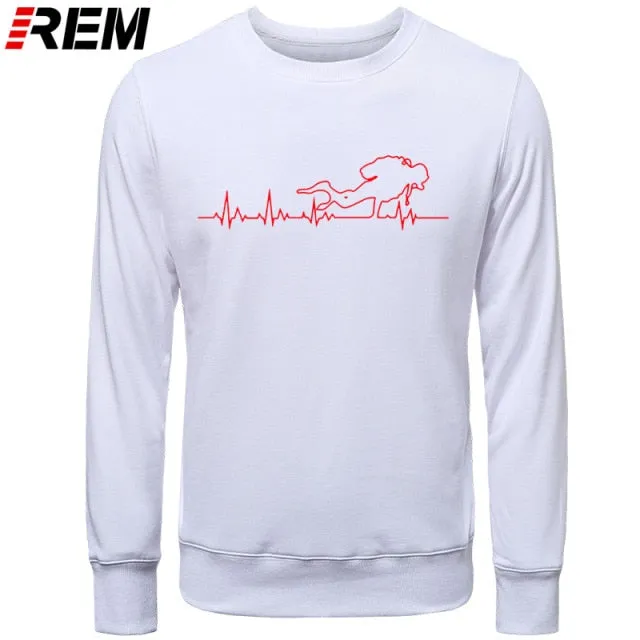 Scuba diving Sweatshirt for Men | Scuba Diver   Heart Beat