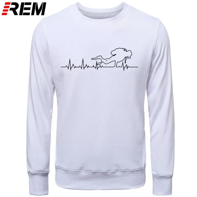 Scuba diving Sweatshirt for Men | Scuba Diver   Heart Beat