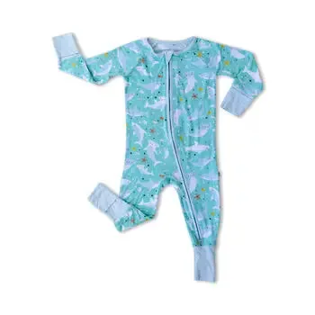 Shark Soiree Bamboo Convertible Romper/Sleeper