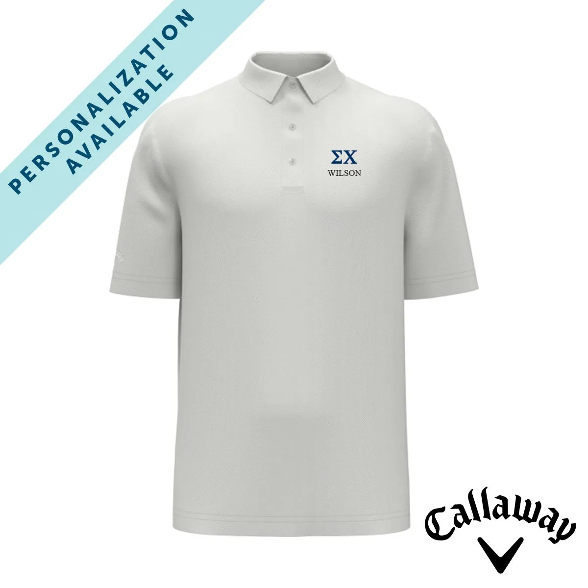 Sigma Chi White Callaway Greek Letter Golf Polo