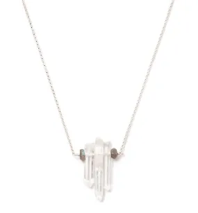 Silver Quartz Trinity Necklace