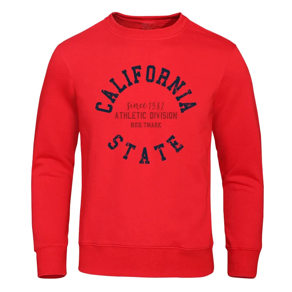 Since 1982 California State Street Letter Hoodie Men Retro Fashion Top Funny Pullover Clothing Novelty Graphic Hoodies Men'S