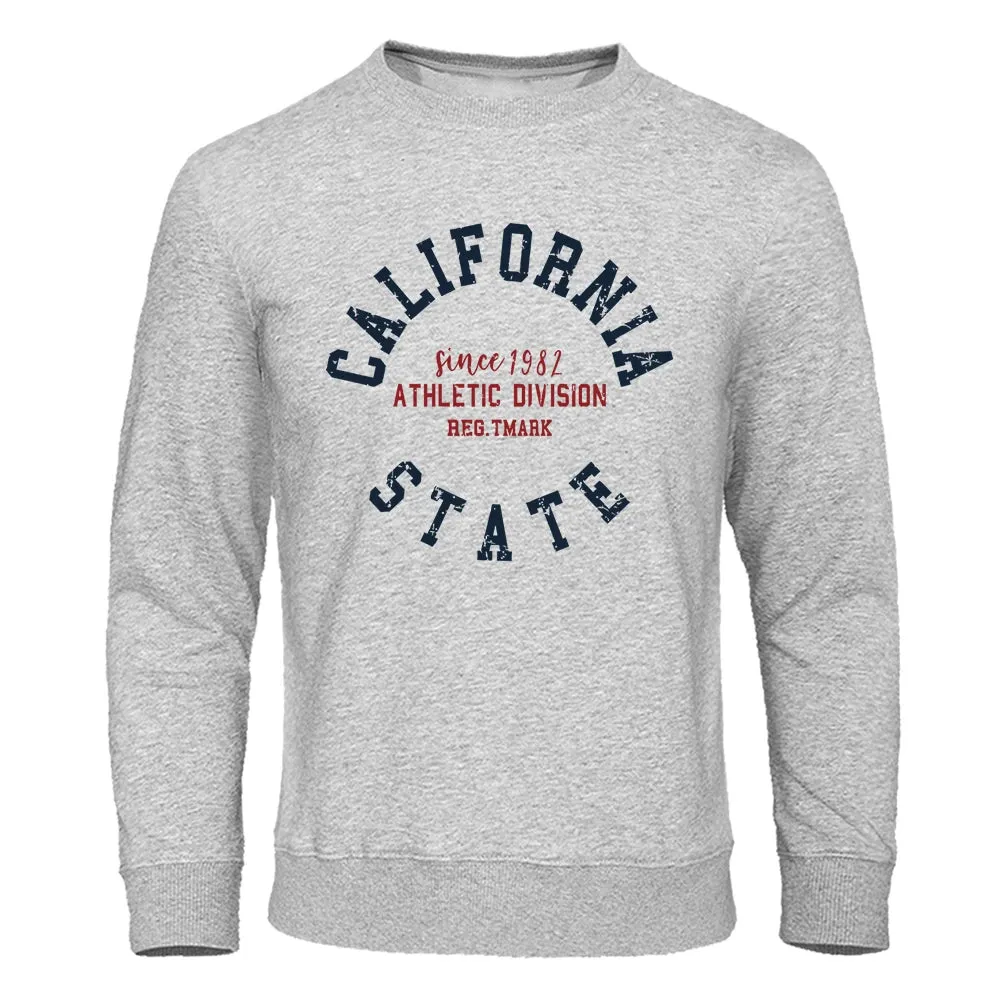 Since 1982 California State Street Letter Hoodie Men Retro Fashion Top Funny Pullover Clothing Novelty Graphic Hoodies Men'S