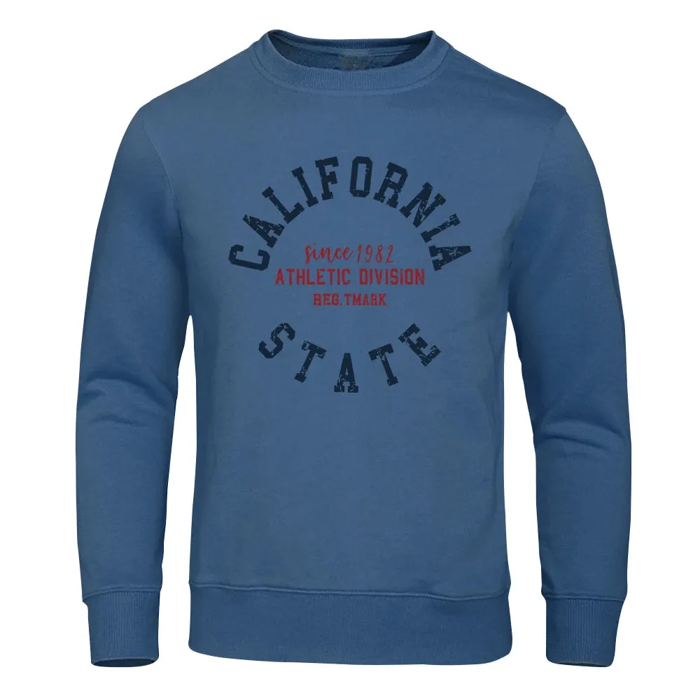 Since 1982 California State Street Letter Hoodie Men Retro Fashion Top Funny Pullover Clothing Novelty Graphic Hoodies Men'S