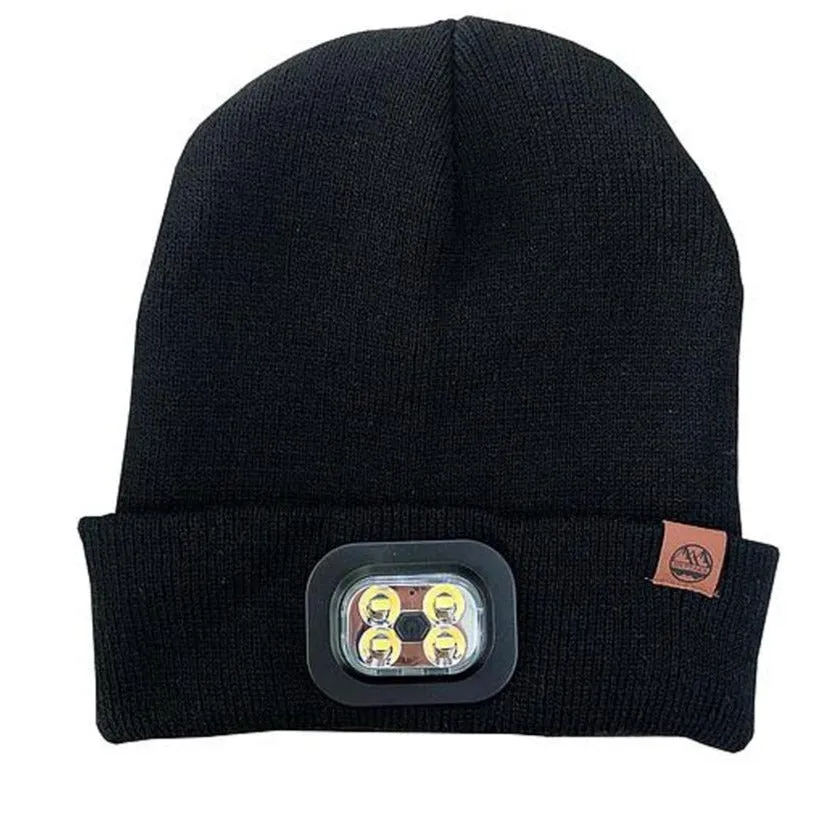 Six Peaks LED Lighted Unisex Beanie Hat - Black