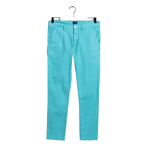 Slim Fit Sunfaded Chino - Aqua | Mineral Red