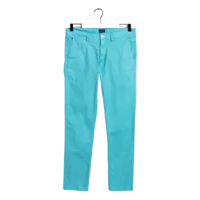 Slim Fit Sunfaded Chino - Aqua | Mineral Red