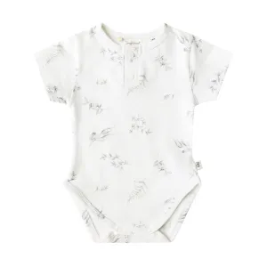 Snuggle Hunny Short Sleeve Bodysuit - Silver Gum Organic