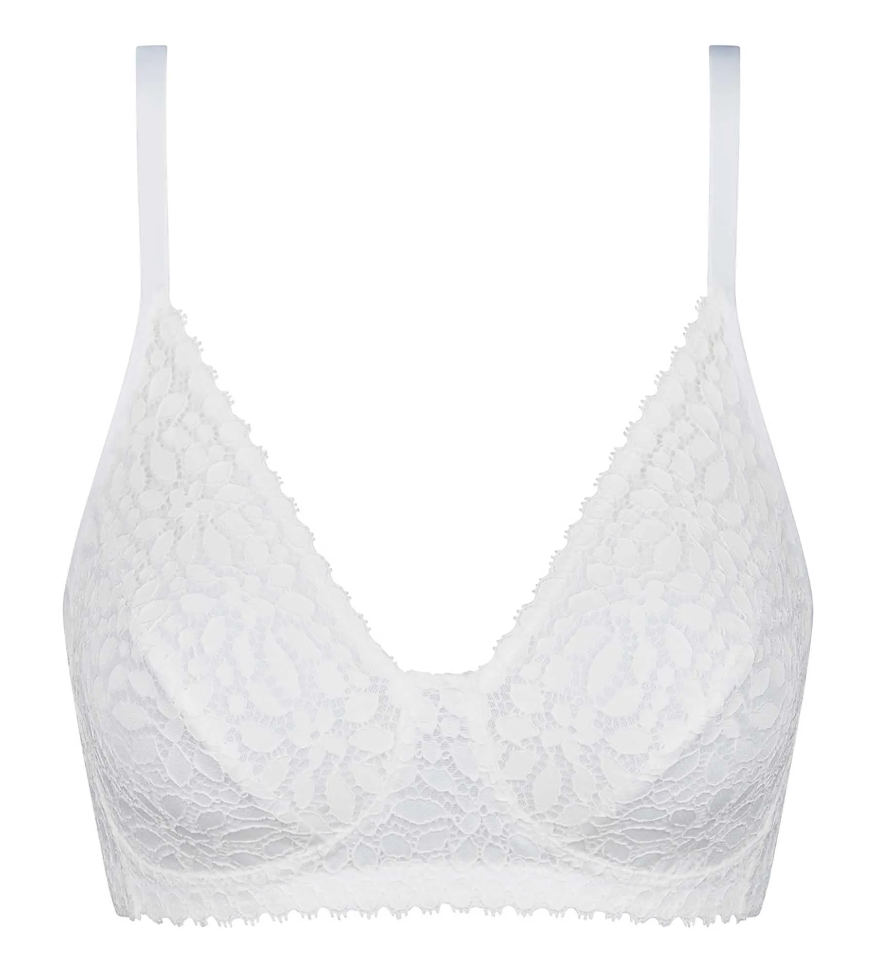 Soutien-gorge sans armatures à motif floral Blanc Daily Dentelle