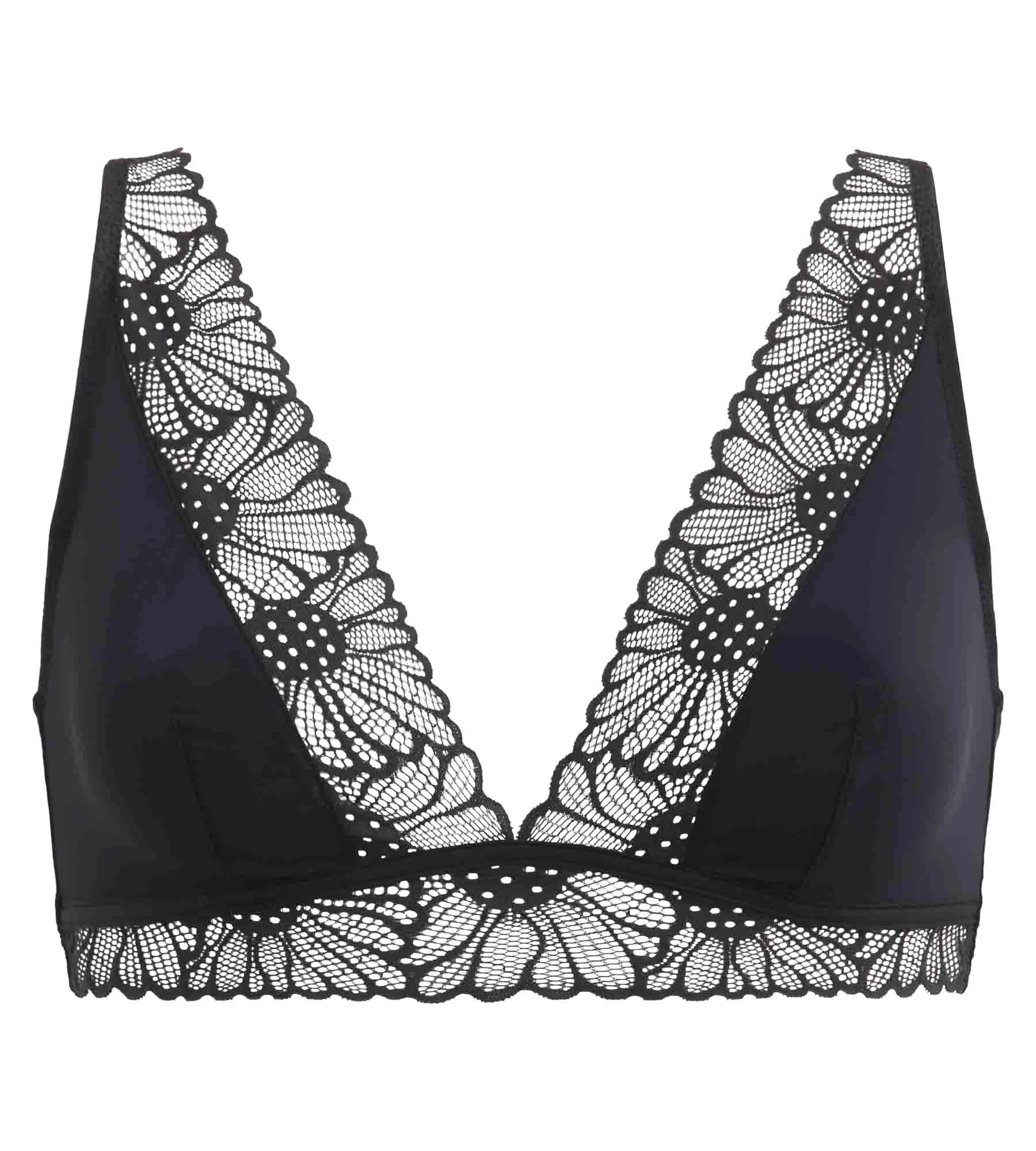 Soutien-gorge triangle microfibre et dentelle Noir Fais-Moi Une Fleur