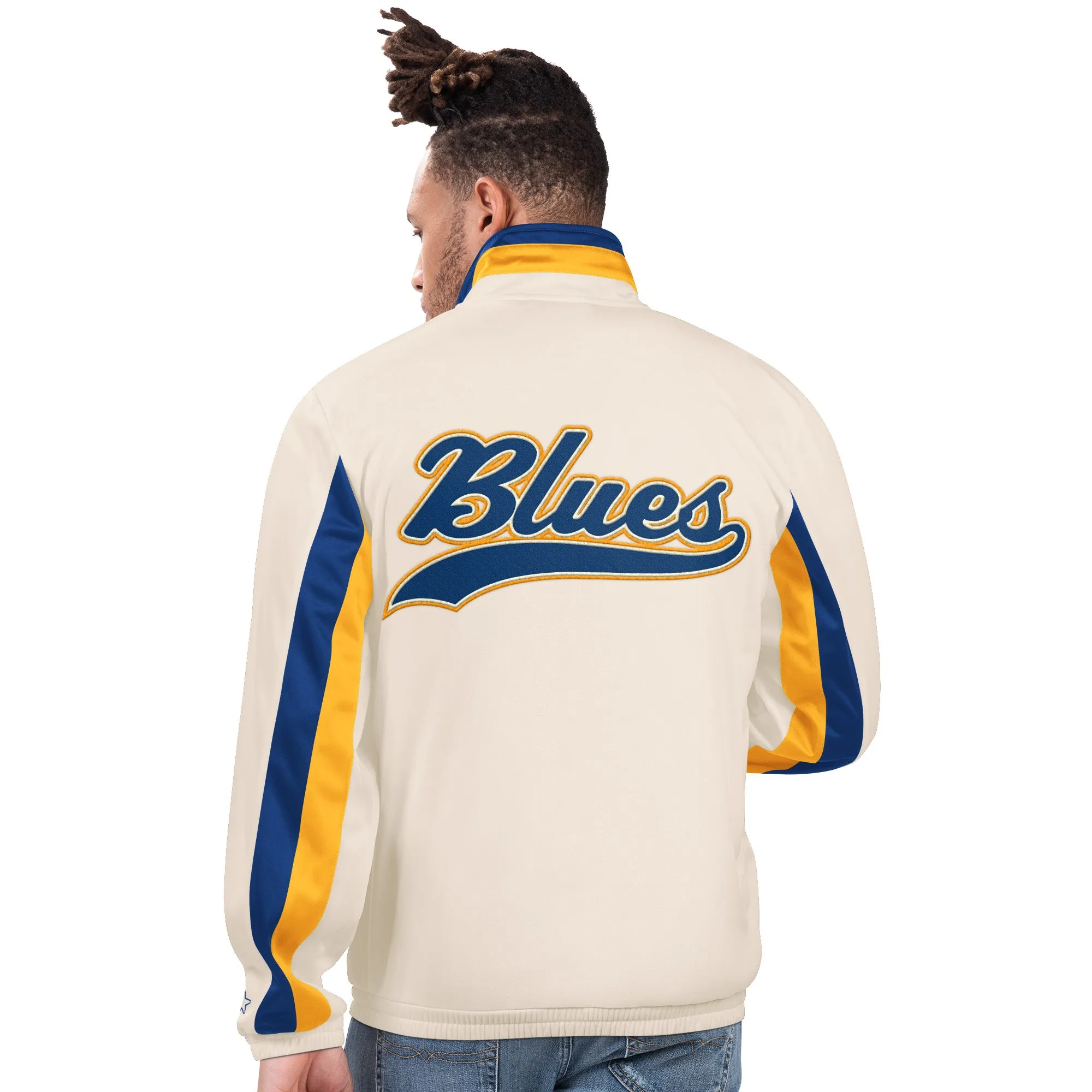 ST. LOUIS BLUES STARTER REBOUND TRACK JACKET - CREAM