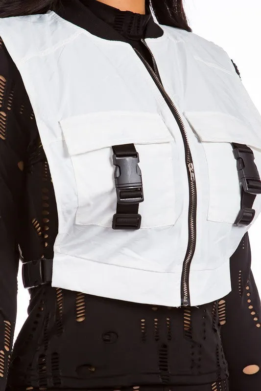 TEEK - WHITE CARGO STREET VEST