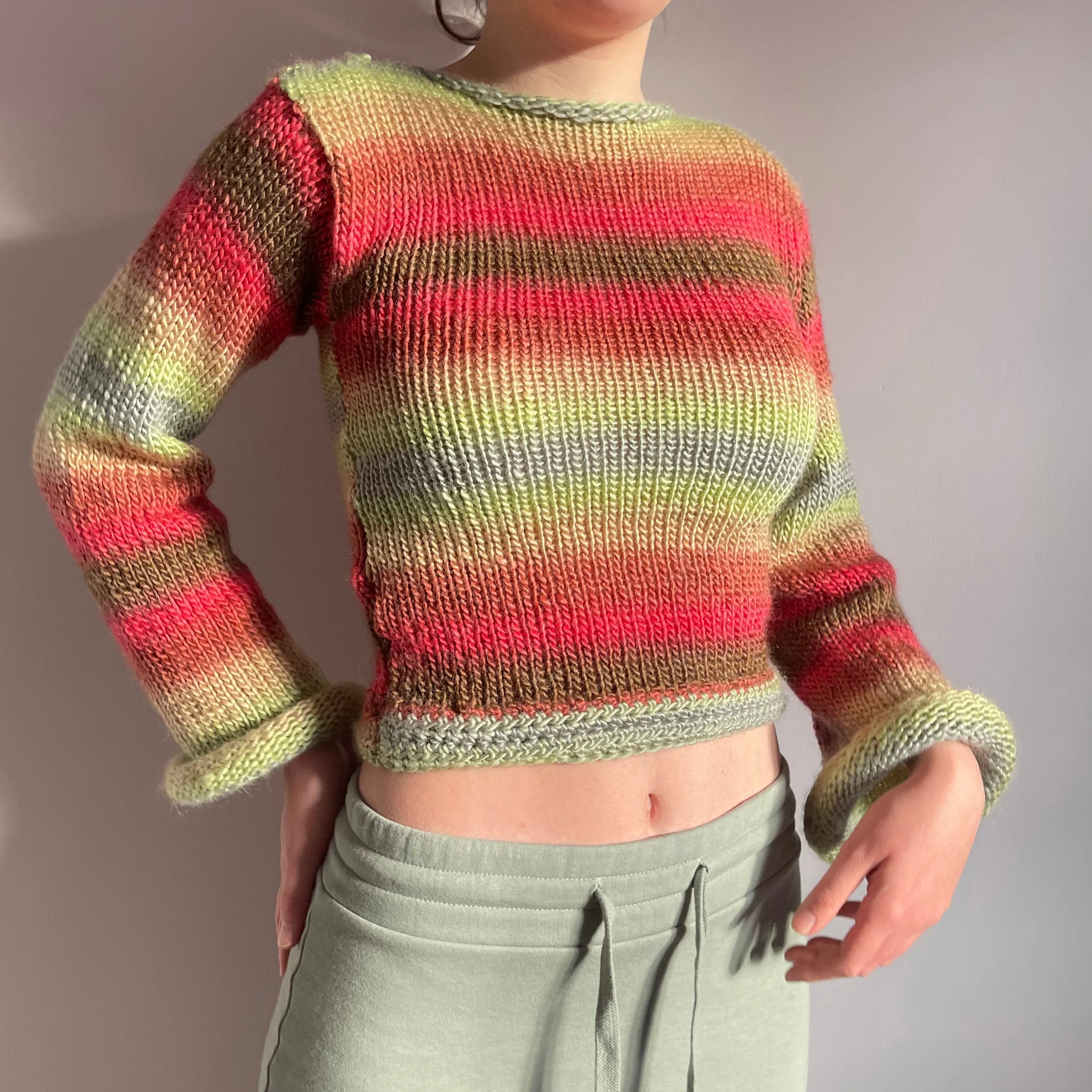 The Fireburst Sweater - handmade knitted flared sleeve jumper