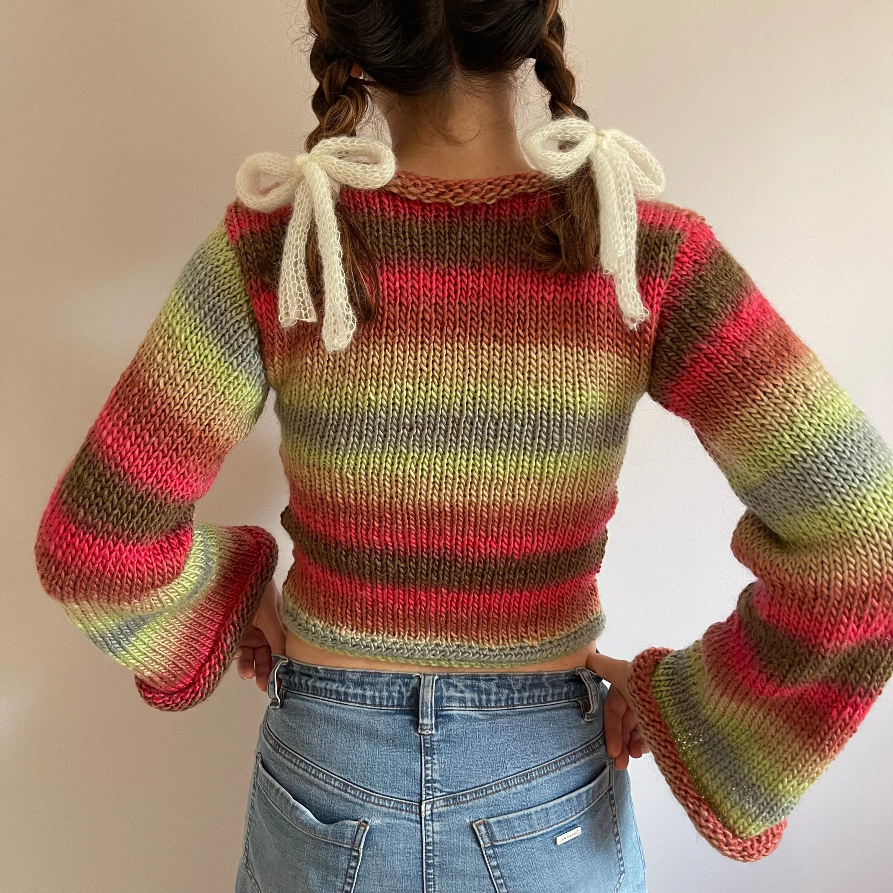 The Fireburst Sweater - handmade knitted flared sleeve jumper