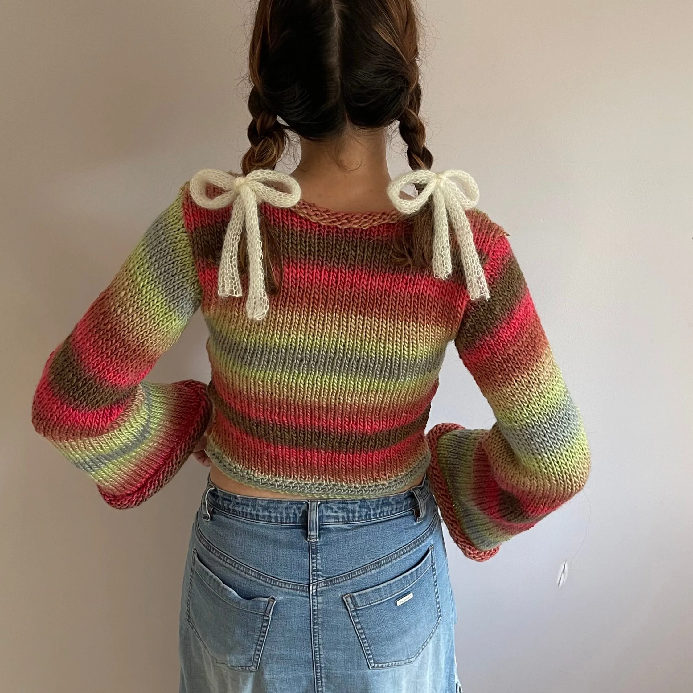 The Fireburst Sweater - handmade knitted flared sleeve jumper