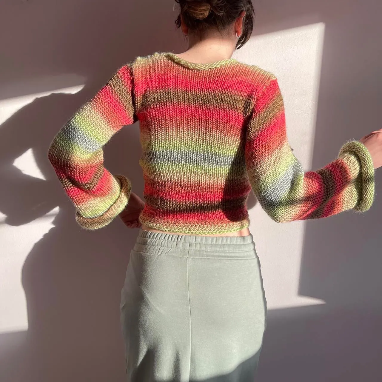 The Fireburst Sweater - handmade knitted flared sleeve jumper