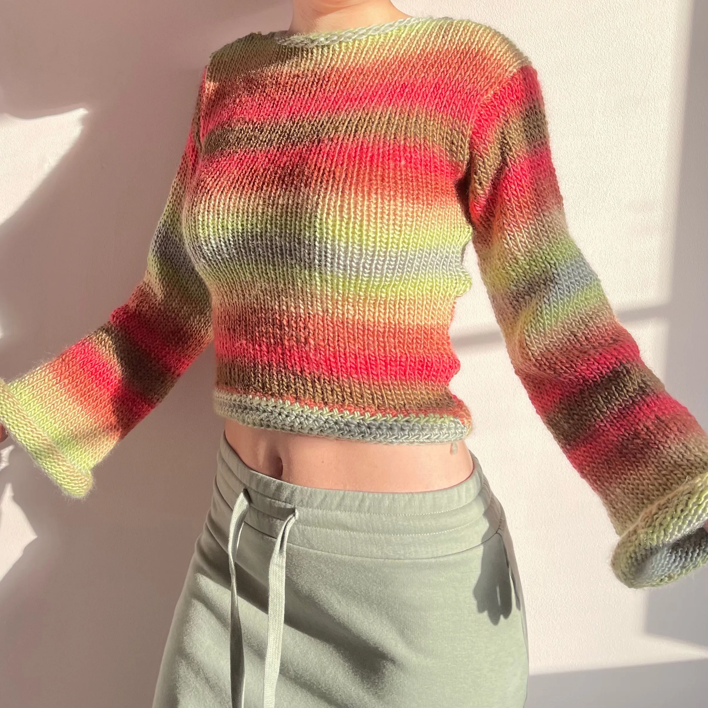 The Fireburst Sweater - handmade knitted flared sleeve jumper