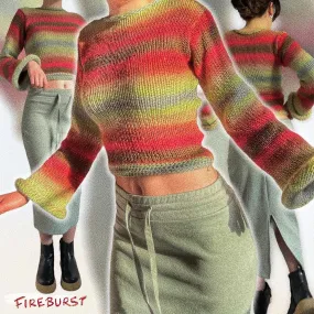 The Fireburst Sweater - handmade knitted flared sleeve jumper