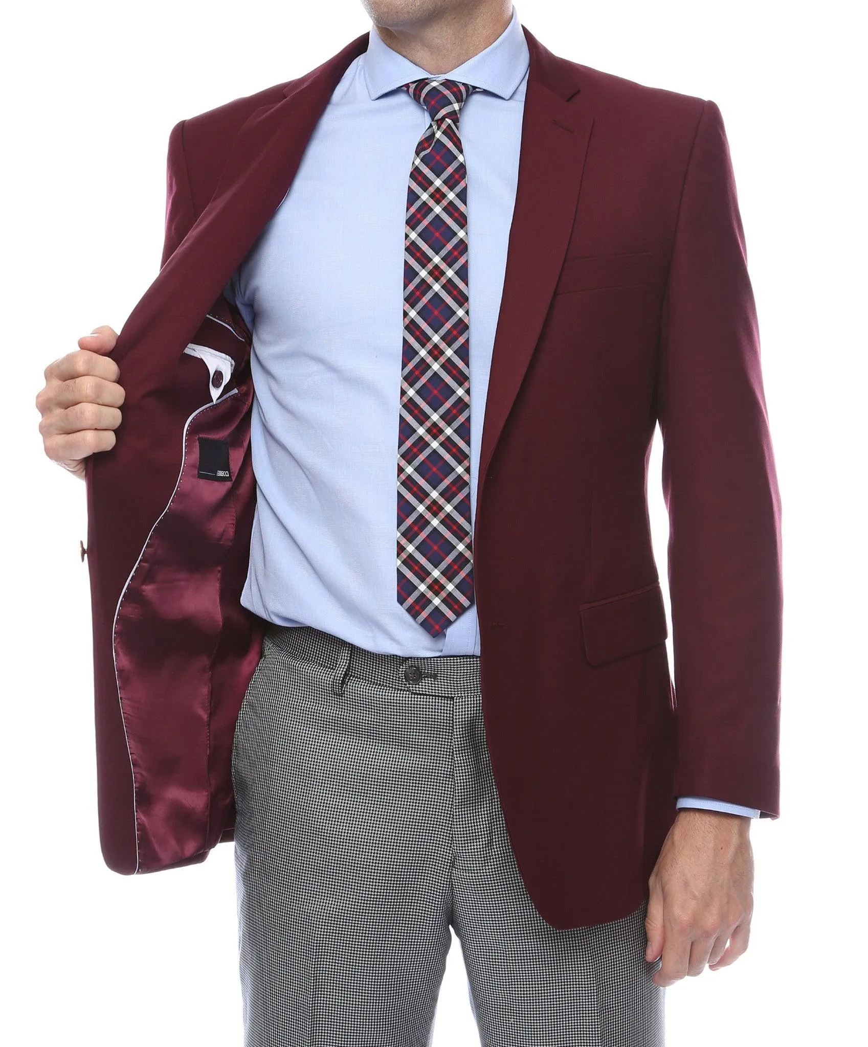 The Warwick Vintage Gold Button Blazer - Burgundy