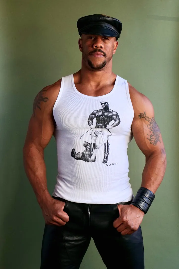 Tom of Finland WORSHIP Ribbed Tank White