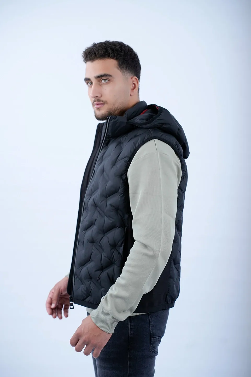 Tom Tailor Black Puffer Vest With Hood