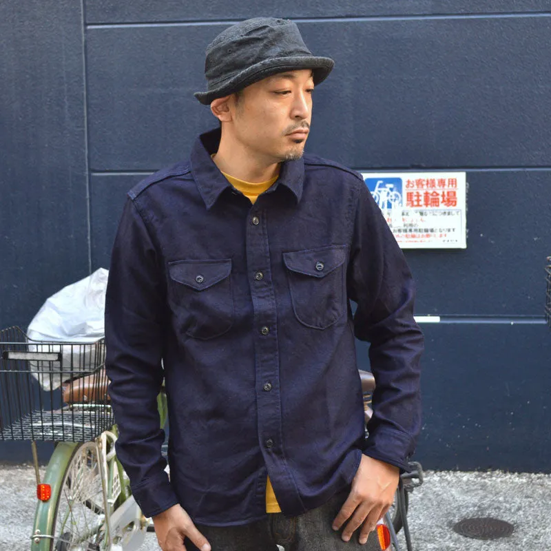 UES "502455" INDIGO AMUNZEN SHIRT "HEAVY FLANNEL SHIRT"