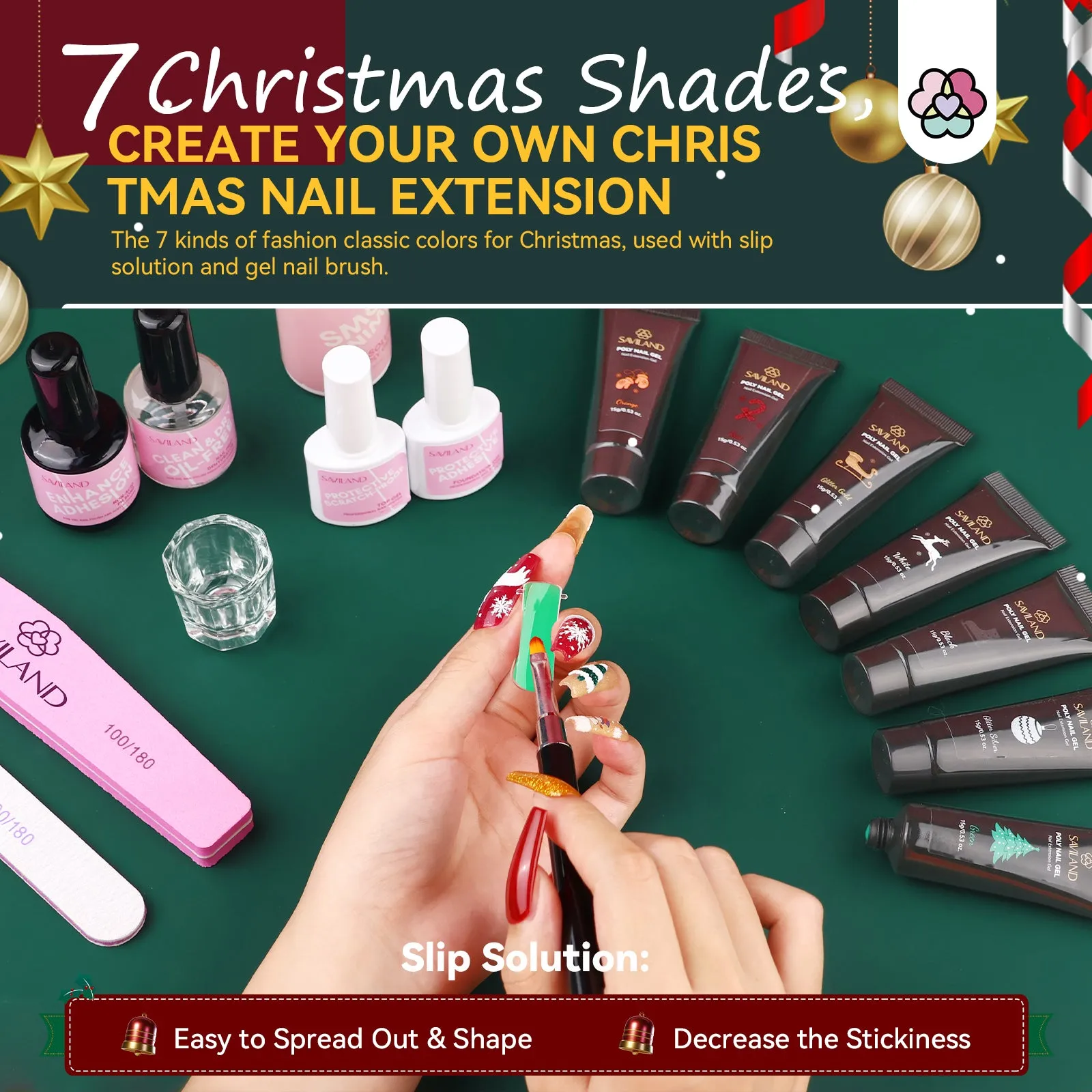 [US ONLY] Christmas Poly Gel Kit - 7 PCS All-In-One Set