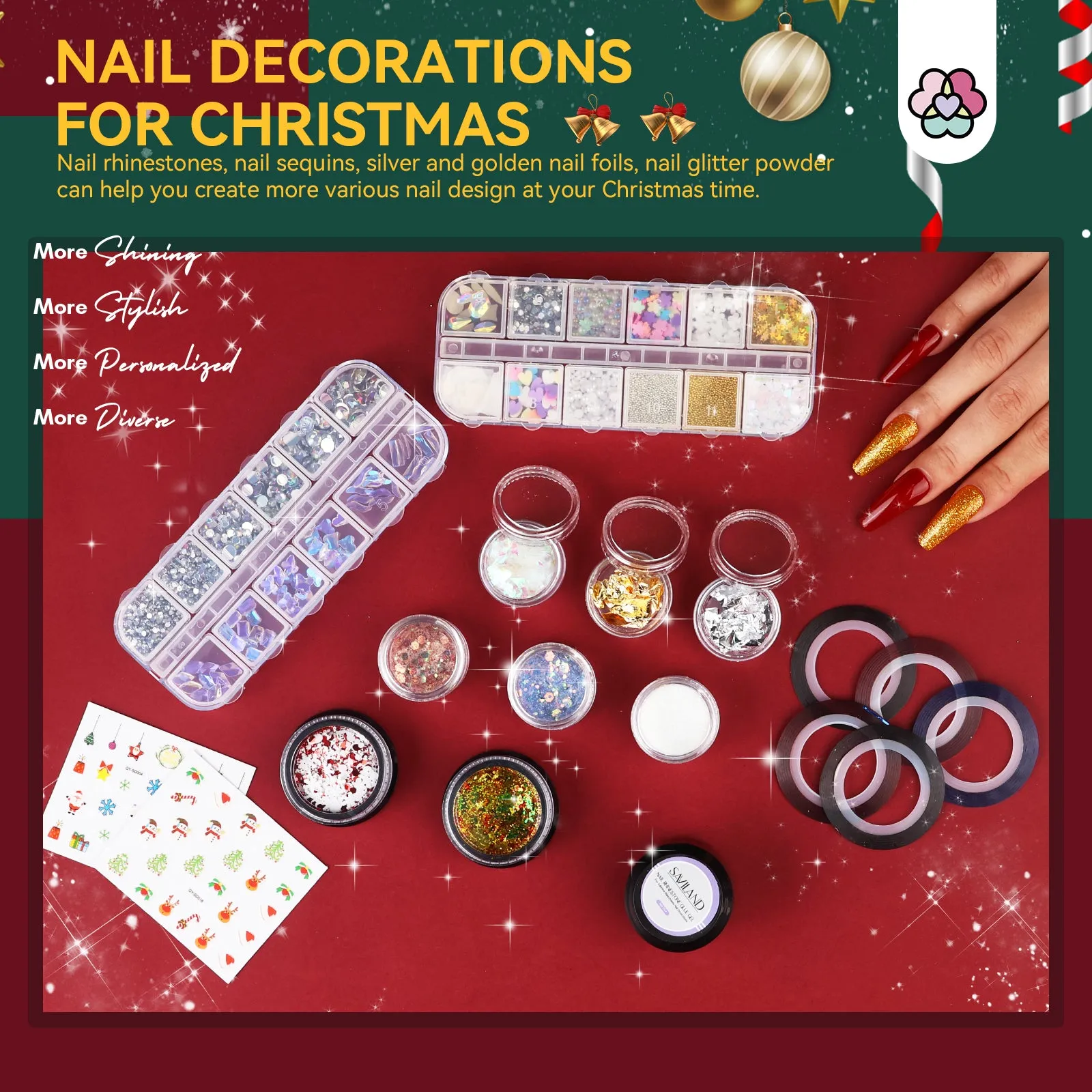 [US ONLY] Christmas Poly Gel Kit - 7 PCS All-In-One Set