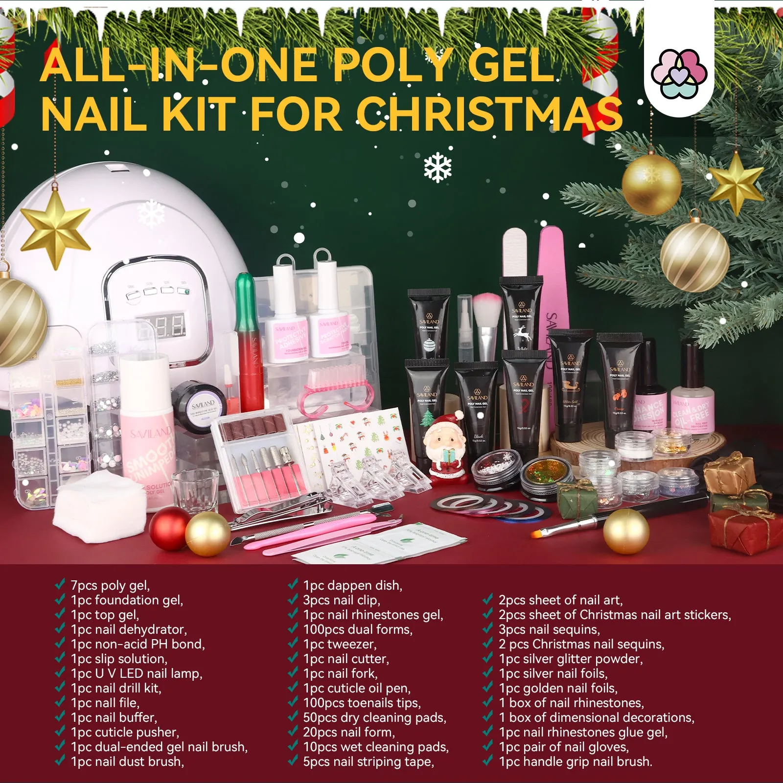 [US ONLY] Christmas Poly Gel Kit - 7 PCS All-In-One Set