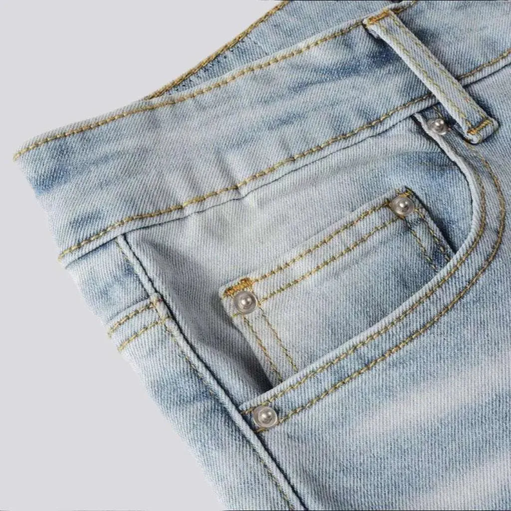 Vintage black men's patch jeans