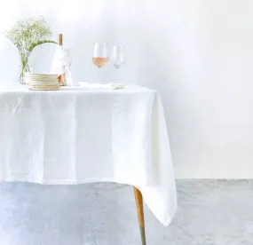 White Linen Tablecloth