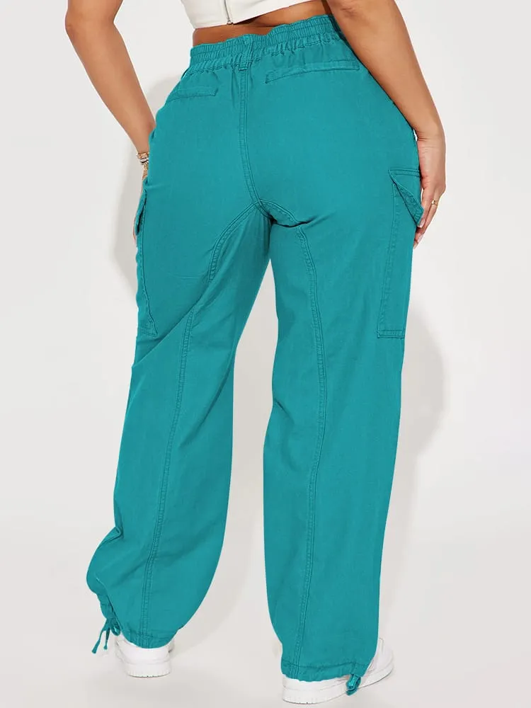 Women High Waist Cargo Pants Relaxed Fit Wide Leg Pants with Pockets