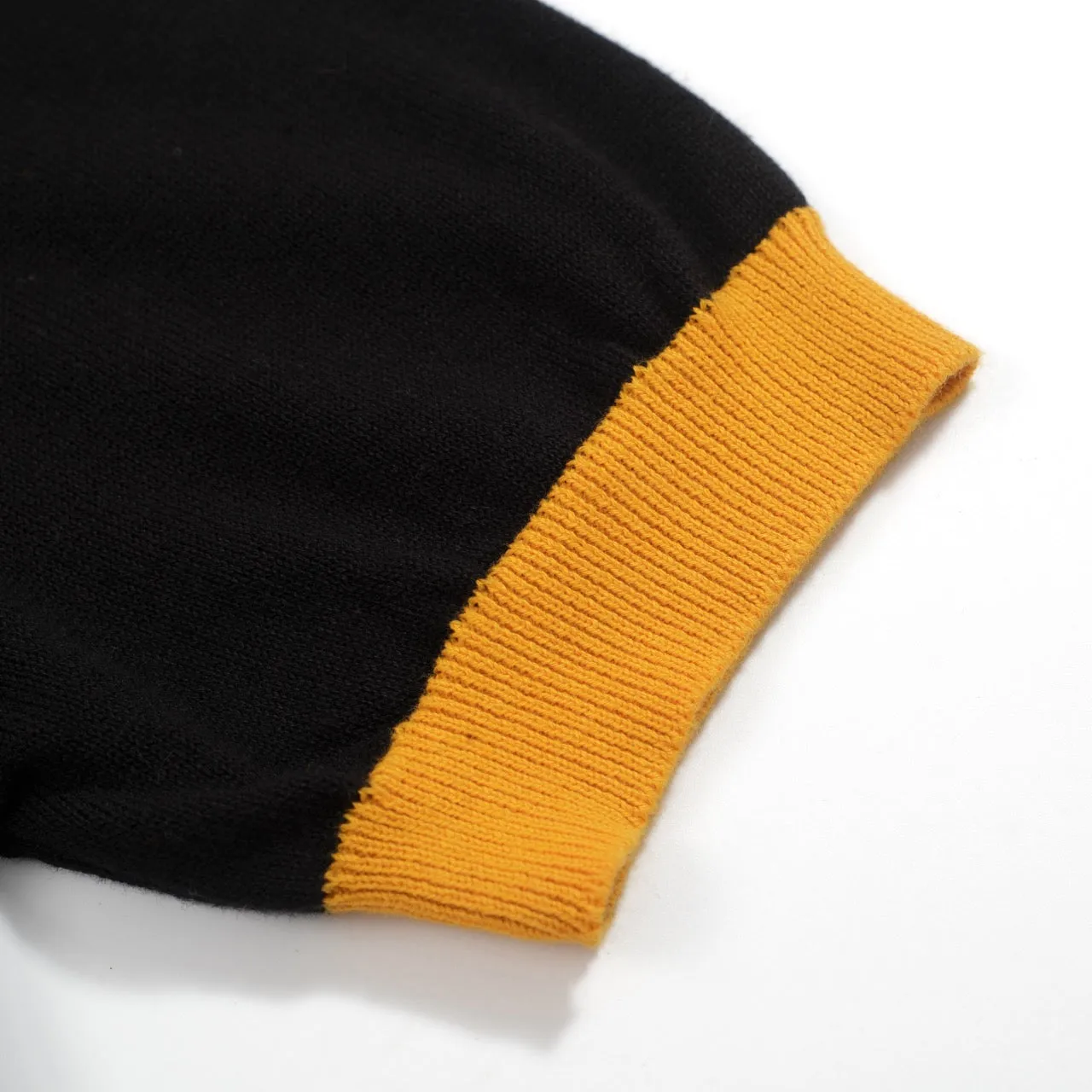 Women's Black Knitted T-shirt With Sun