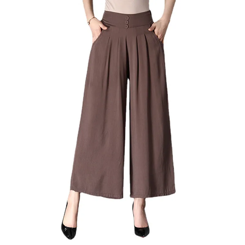 Women's Elastic Waist Wide Leg Pants