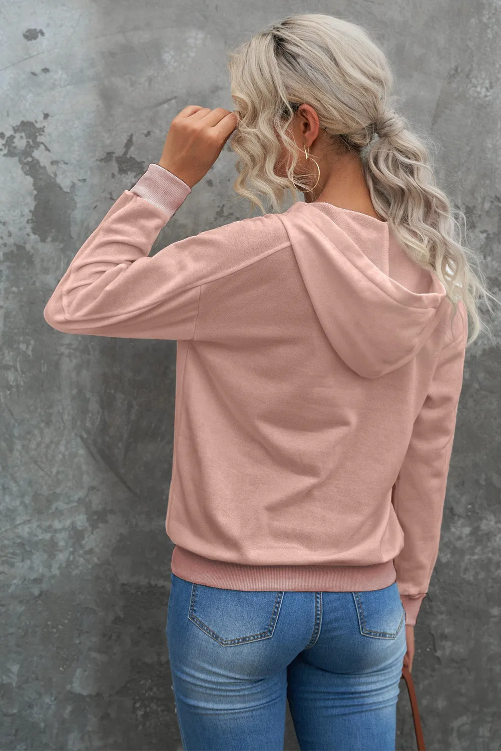 Women's V Neck Lace Up Criss Cross Long Sleeve Drawstring Pullover Sweatshirts Tops