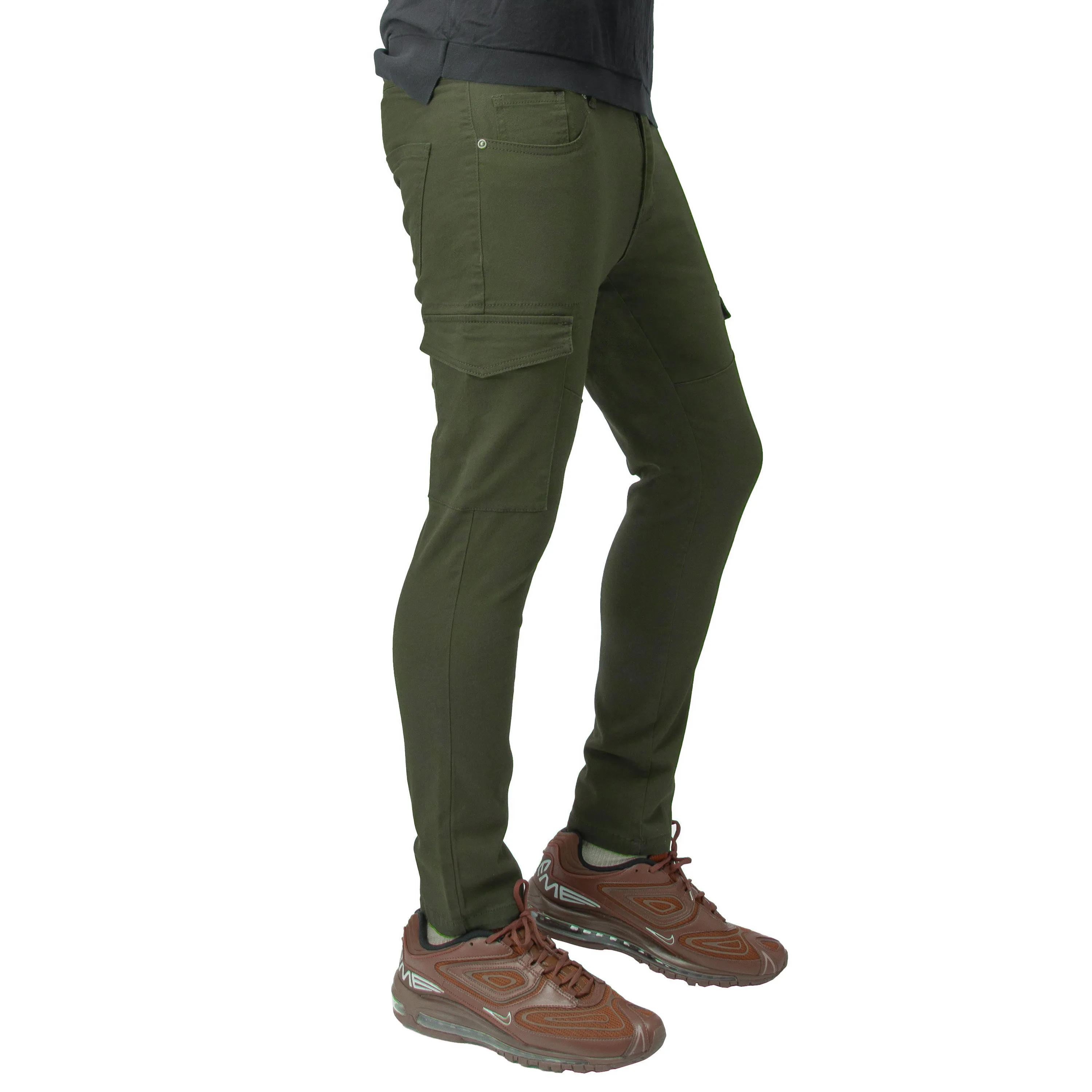 X RAY Men's Slim Fit Stretch Colored Denim Commuter Pants With Cargo Pockets Big & Tall Available