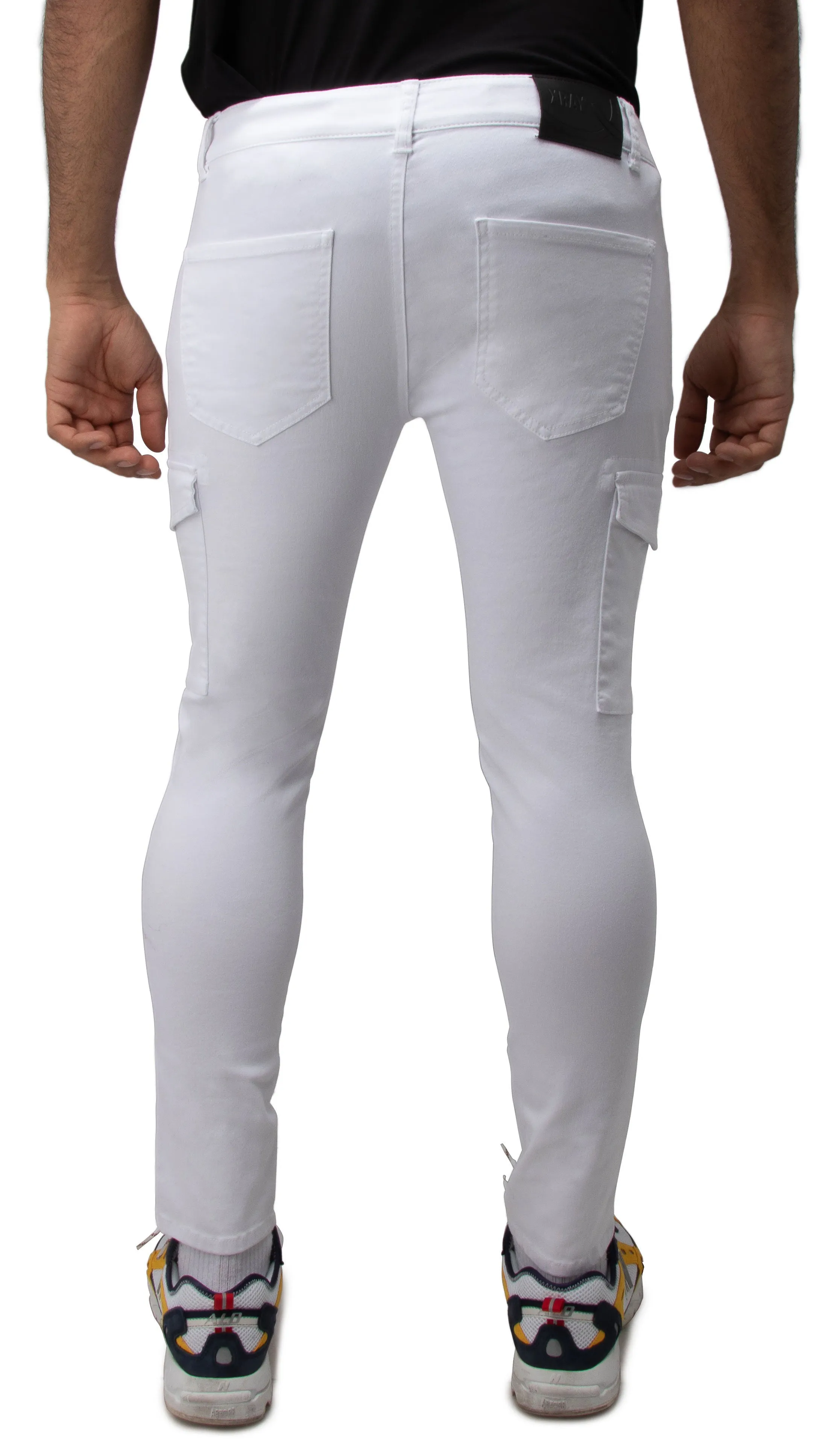 X RAY Men's Slim Fit Stretch Colored Denim Commuter Pants With Cargo Pockets Big & Tall Available