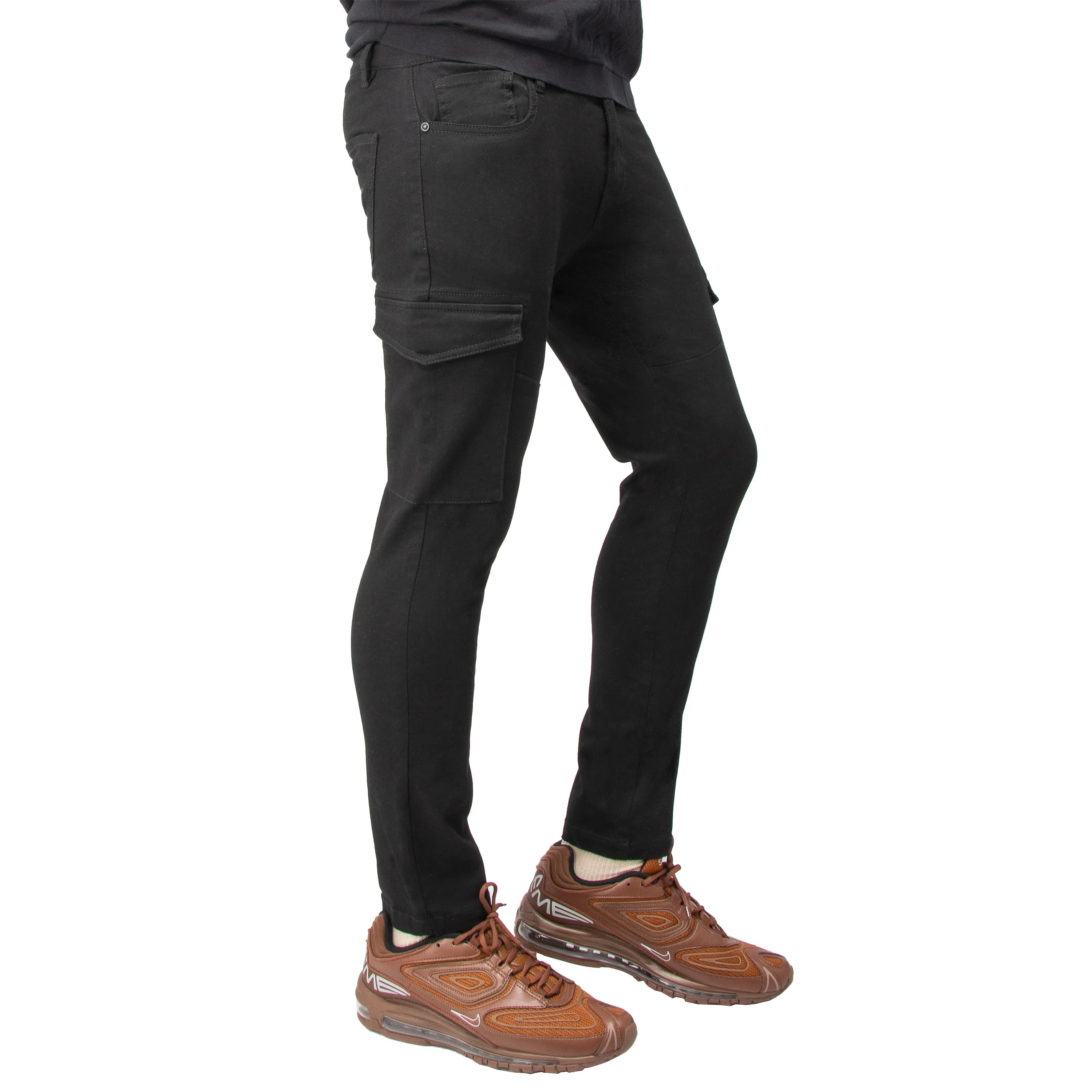 X RAY Men's Slim Fit Stretch Colored Denim Commuter Pants With Cargo Pockets Big & Tall Available