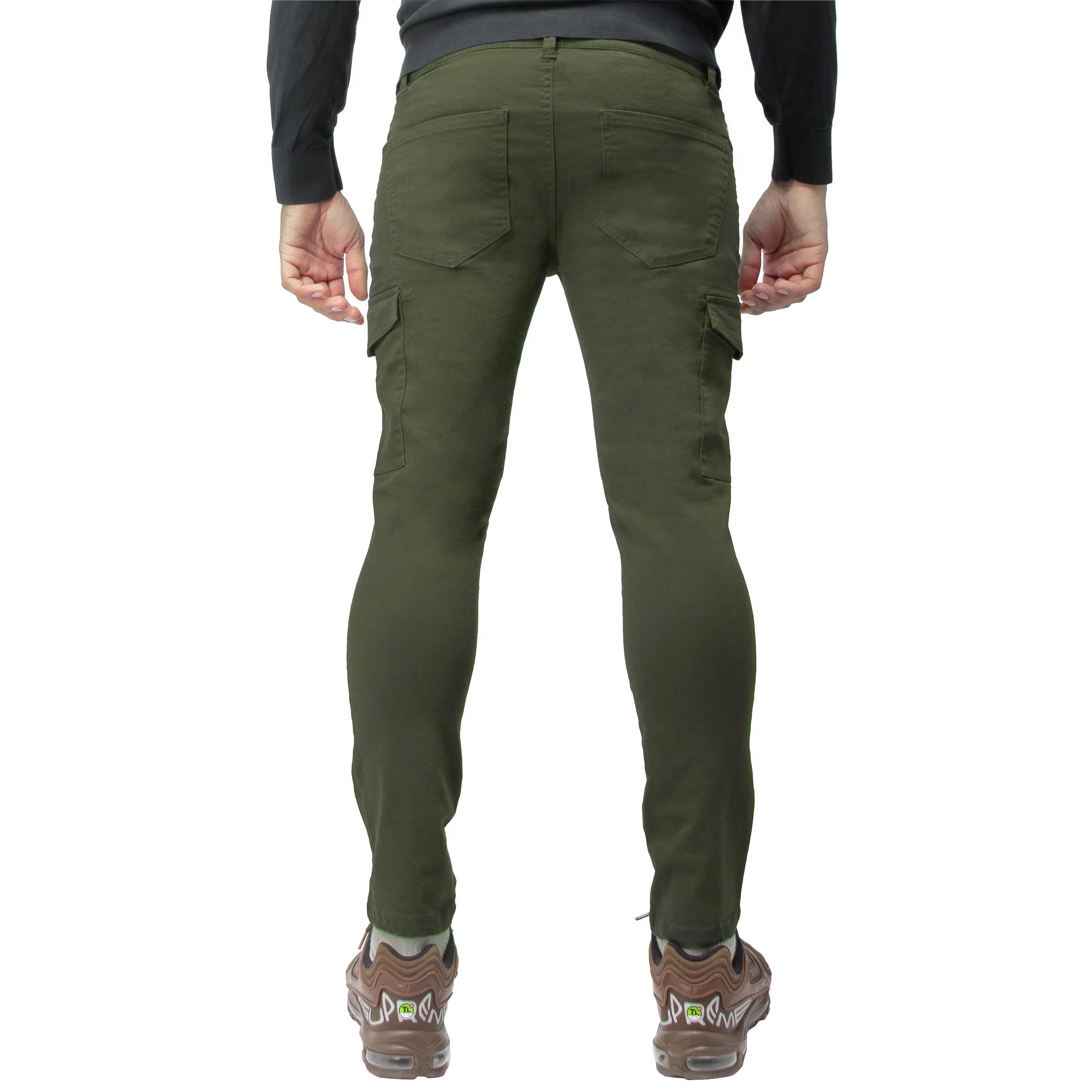 X RAY Men's Slim Fit Stretch Colored Denim Commuter Pants With Cargo Pockets Big & Tall Available