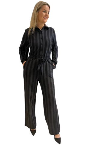 Zilch Jumpsuit in Stripes Black