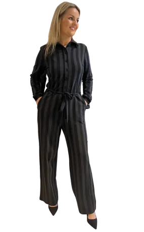 Zilch Jumpsuit in Stripes Black