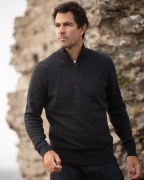 Zip Neck Jumper - Charcoal