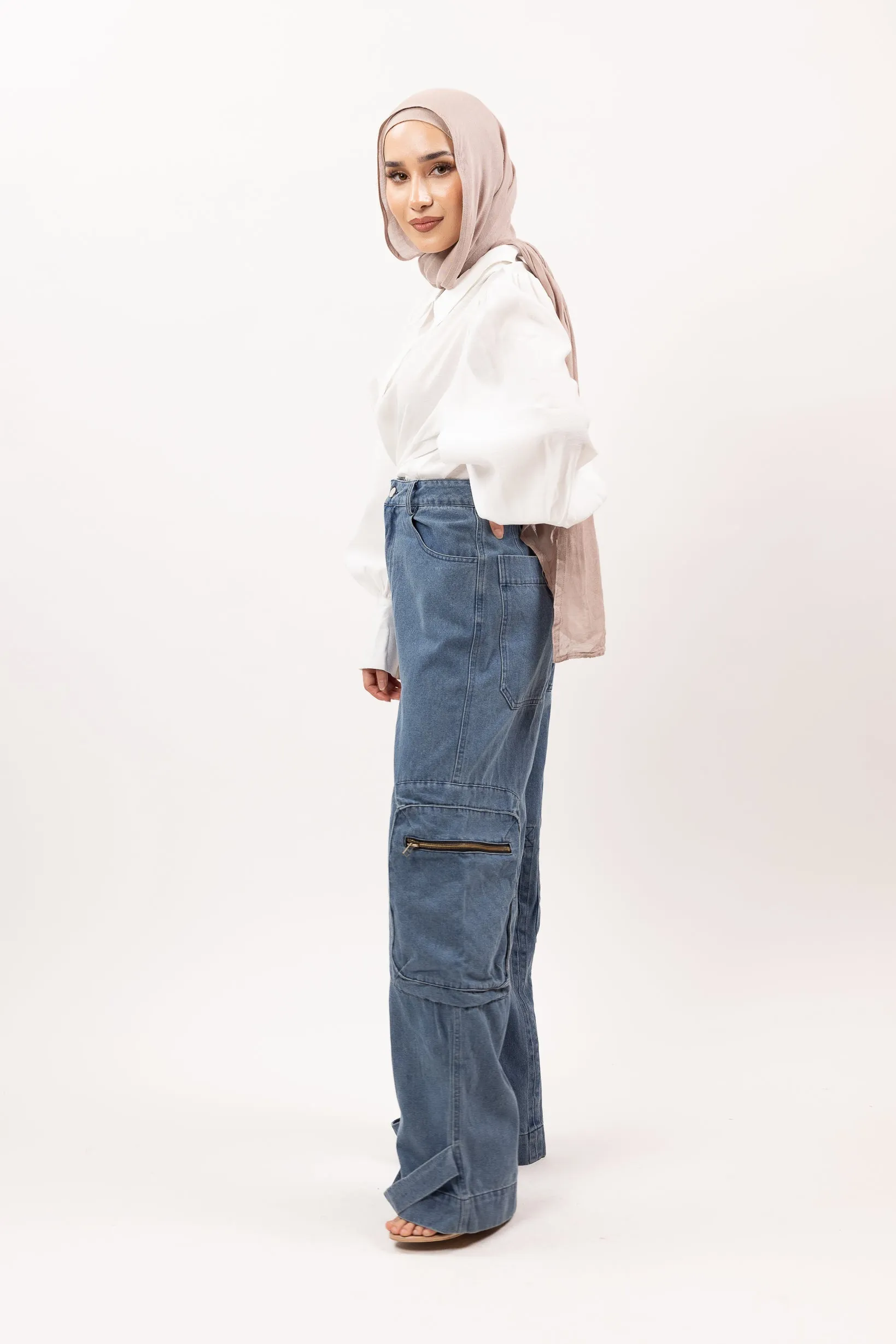 Zip Pocket Denim Pants