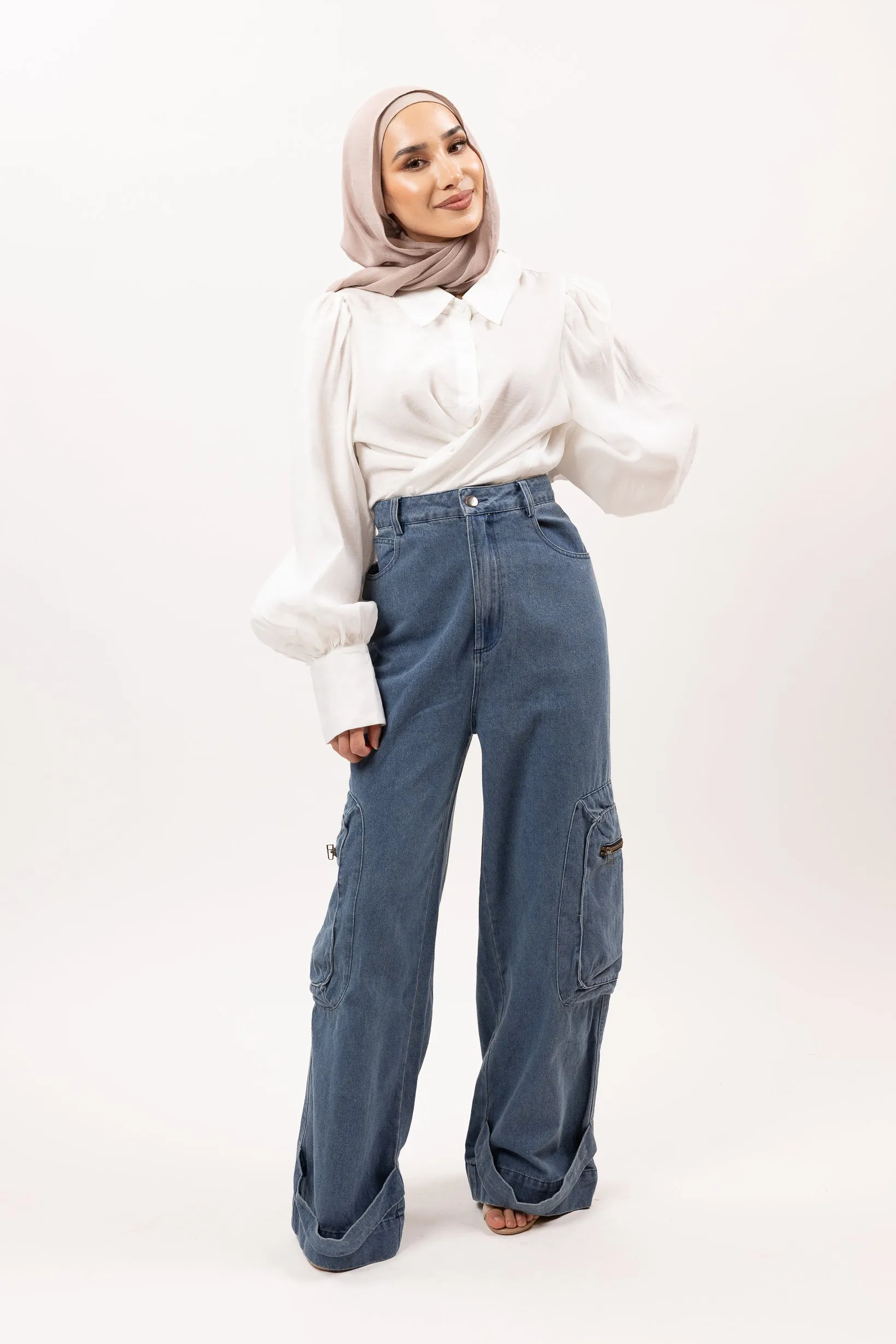 Zip Pocket Denim Pants